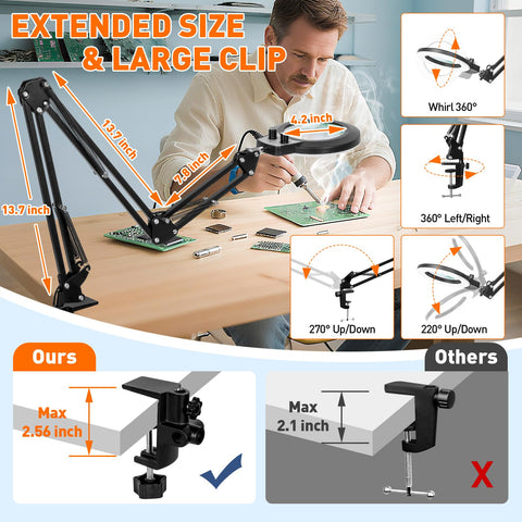 KIRKAS scratch-resistant desk clamp prevents desk damage during use.