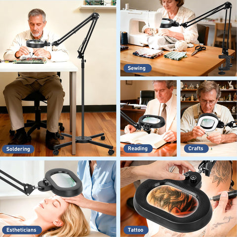 KIRKAS shadow-free illumination reduces glare for precise handiwork.