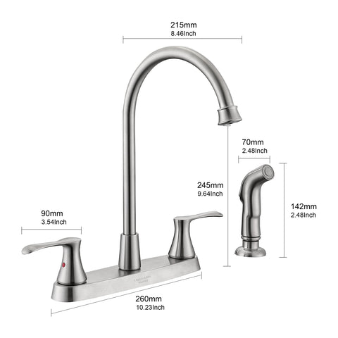 Four-hole sink installation with KirlystonE faucet setup