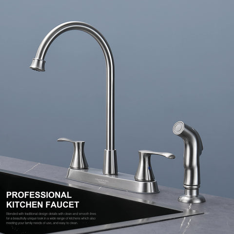 KirlystonE faucet with side sprayer for quick rinsing