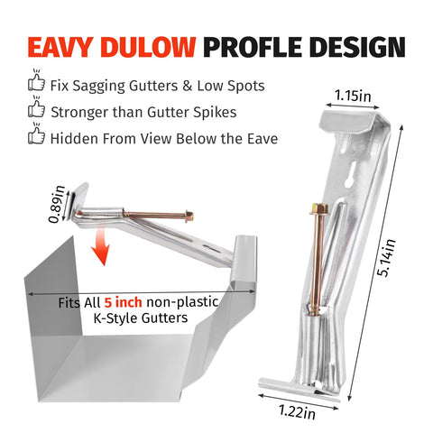 KishYa 5-inch gutter hangers showcase sturdy aluminum construction for durable performance.