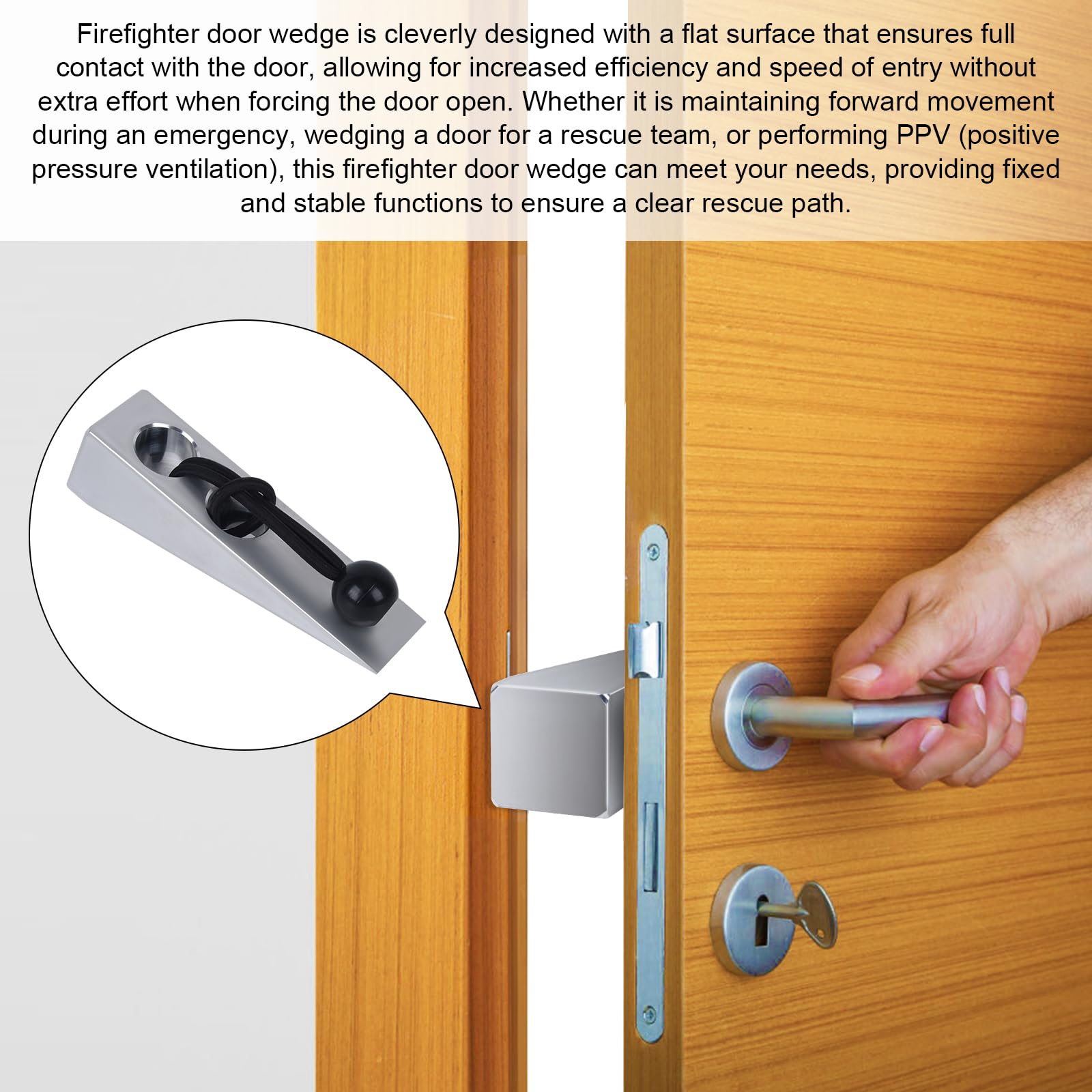 KishYa Firefighter Wedge supports PPV and door clearance in emergencies.