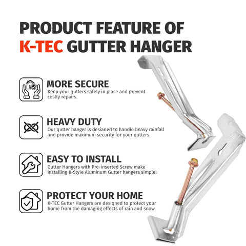 KishYa hidden gutter hangers provide a clean look with secure installation along the gutter line.