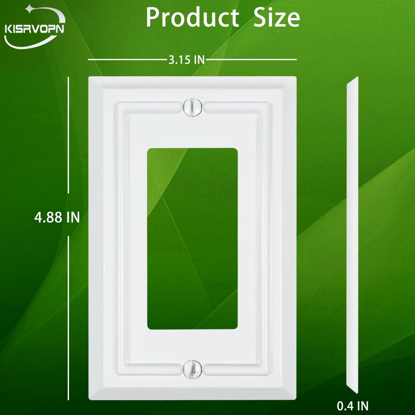 Kisrvopn 1-Gang Decorator pack4 wall plates show cohesive look.