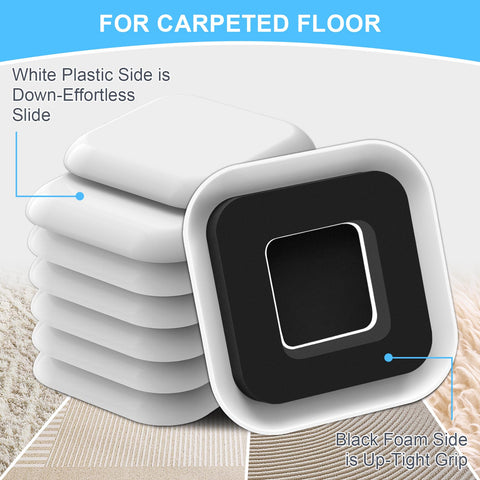 Kiss Core anti-slip groove sliders protect carpets when moving heavy couches, beds, and tables.