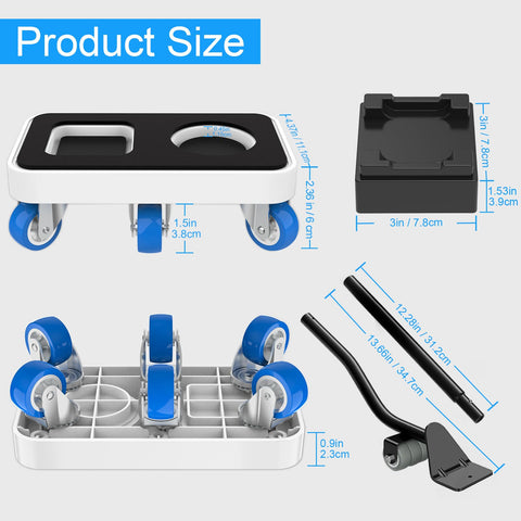 Kiss Core rubber wheels glide quietly and protect floors during moves.