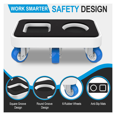 Kiss Core dolly with six wheels enables smooth 360-degree maneuvers.