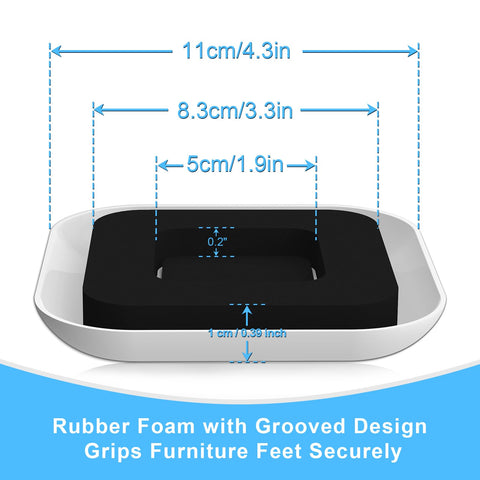 Kiss Core groove-design sliders for carpets, improved grip and reduced dent risk on floors.