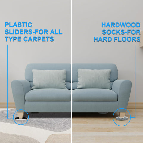 Kiss Core hard floor socks protect wood when moving heavy items.