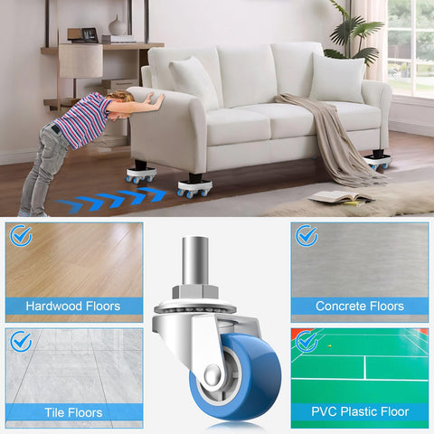 Kiss Core slider set supports up to 750 lb for easier rearranging