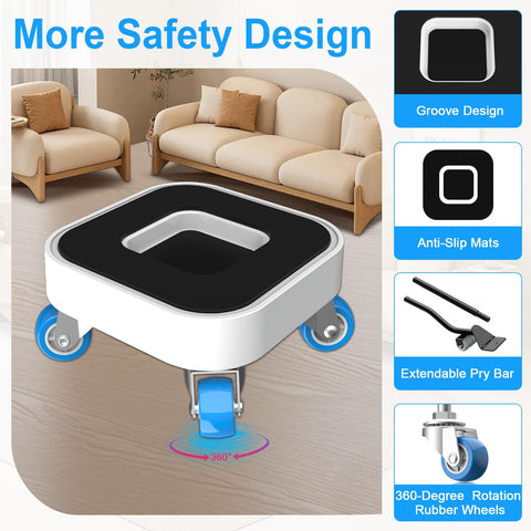Kiss Core pry bar with anti-slip pads helps lift and stabilize furniture.