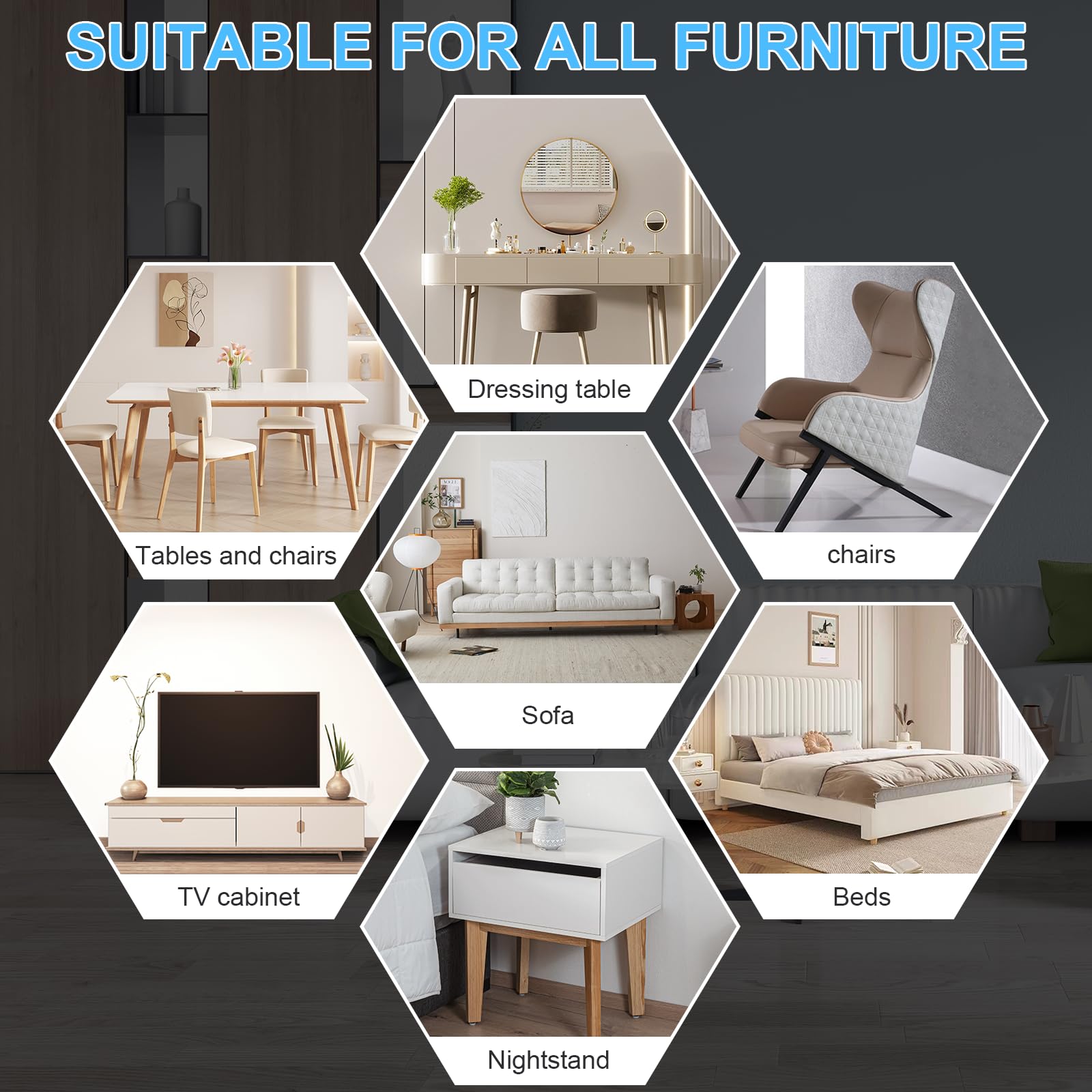 Kiss Core multi-surface sliders adapt to carpets and hardwood floors