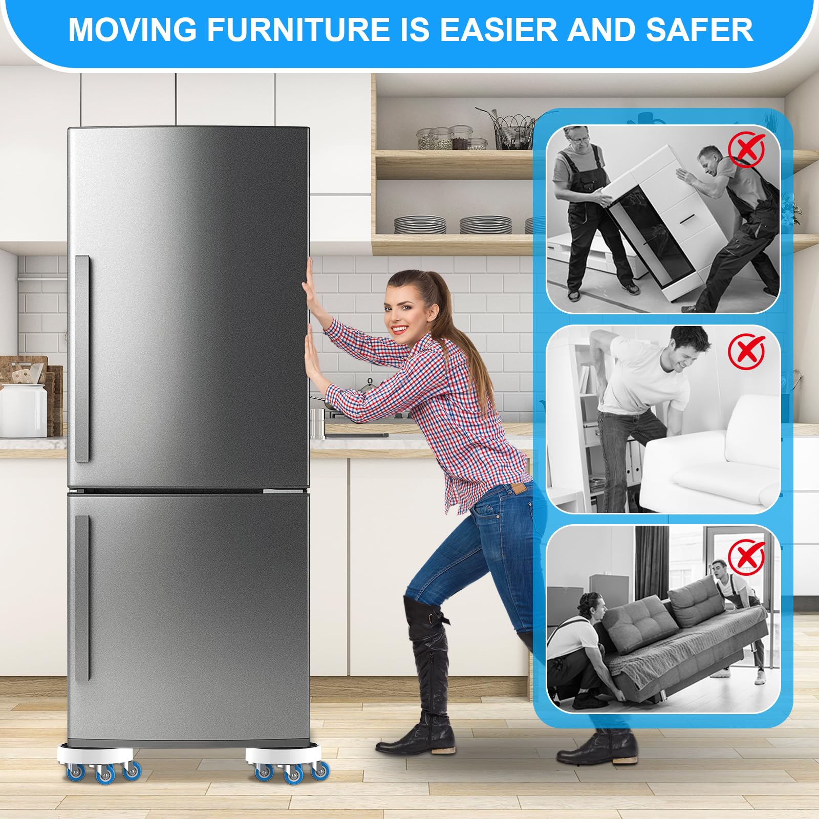 Kiss Core sliders move across hardwood, tile, and laminate floors with ease.