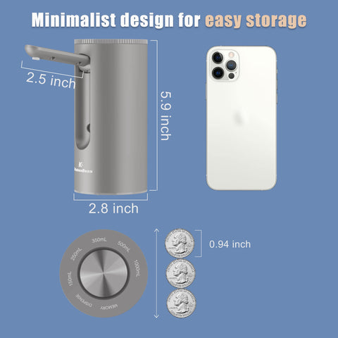 KitchenBoss weighted tube stays submerged for uninterrupted dispensing.