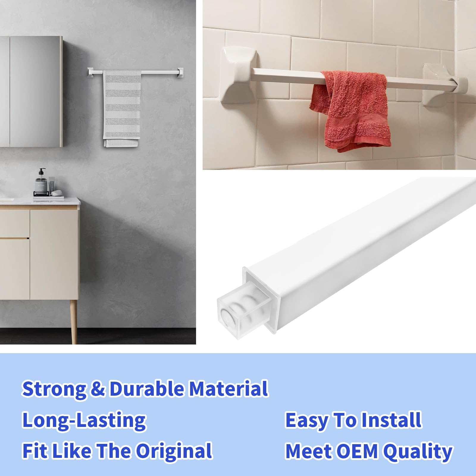 KitFit 24-inch towel bar wide application for bathrooms, laundry, kitchens.