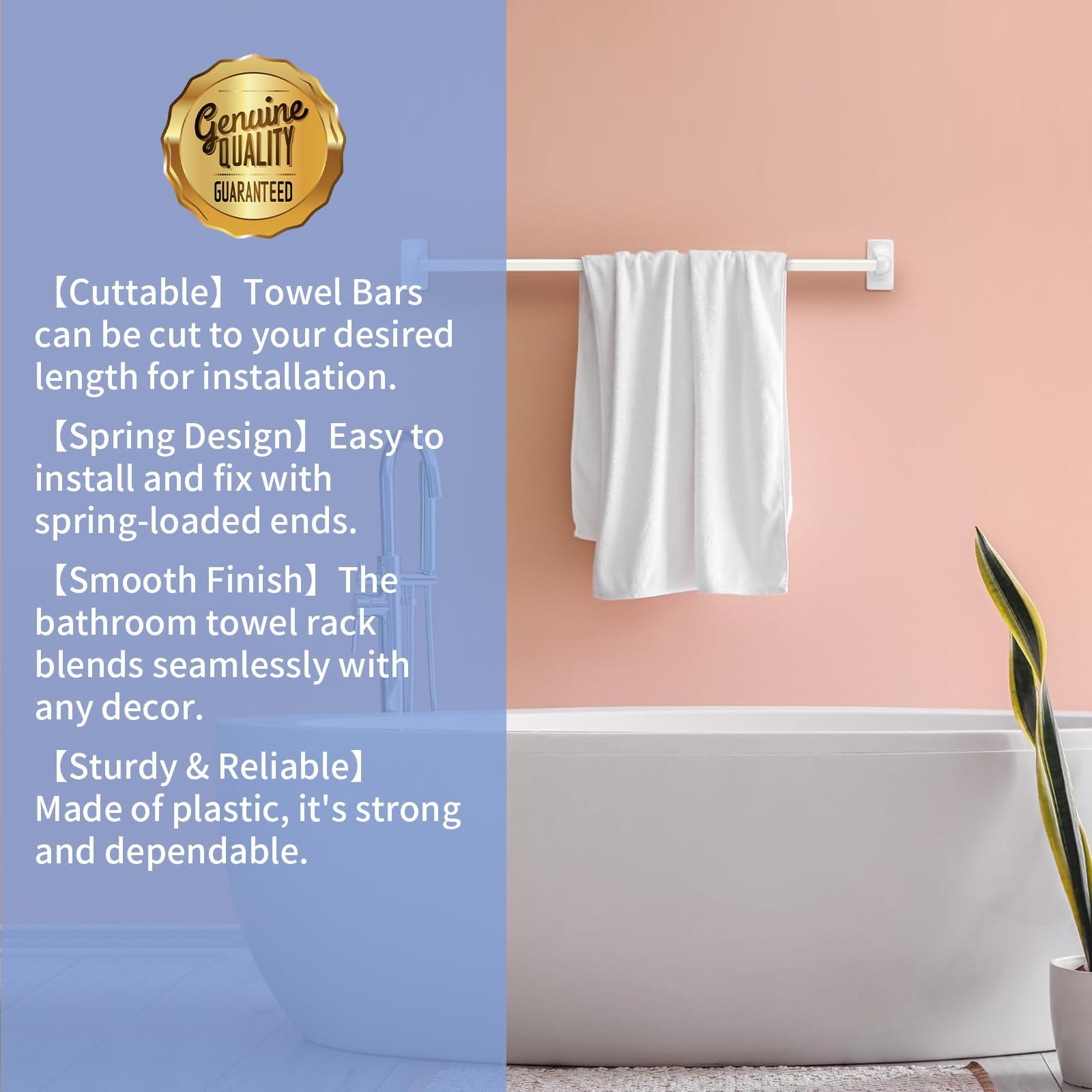 KitFit modern white towel bar ideal for bathrooms and kitchens