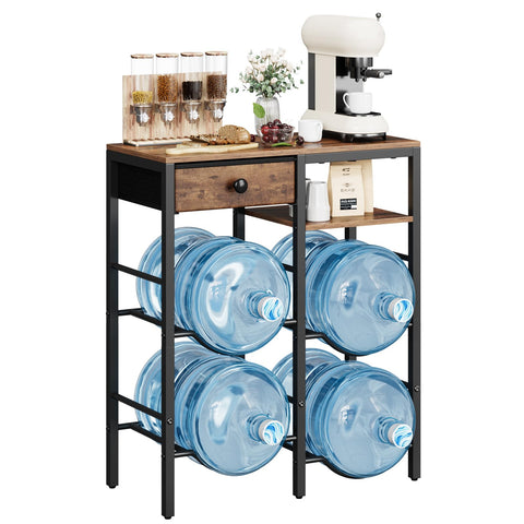KITIVIALA water jug holder top view showing spacious wooden tabletop for bottles