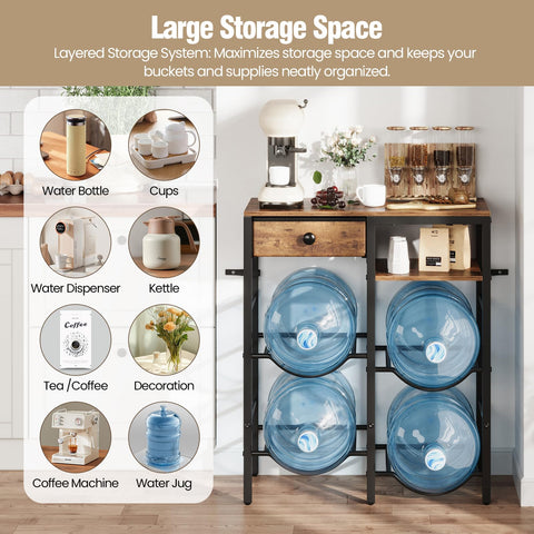 KITIVIALA water jug rack sturdy frame highlighting heavy-duty stability