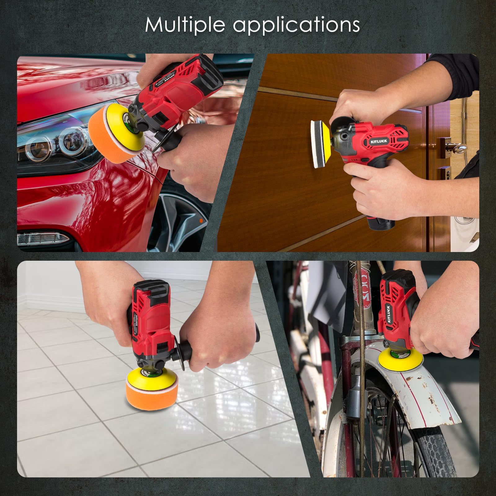 KITLUCK accessories include towels and eraser wheel for prep and finishing.