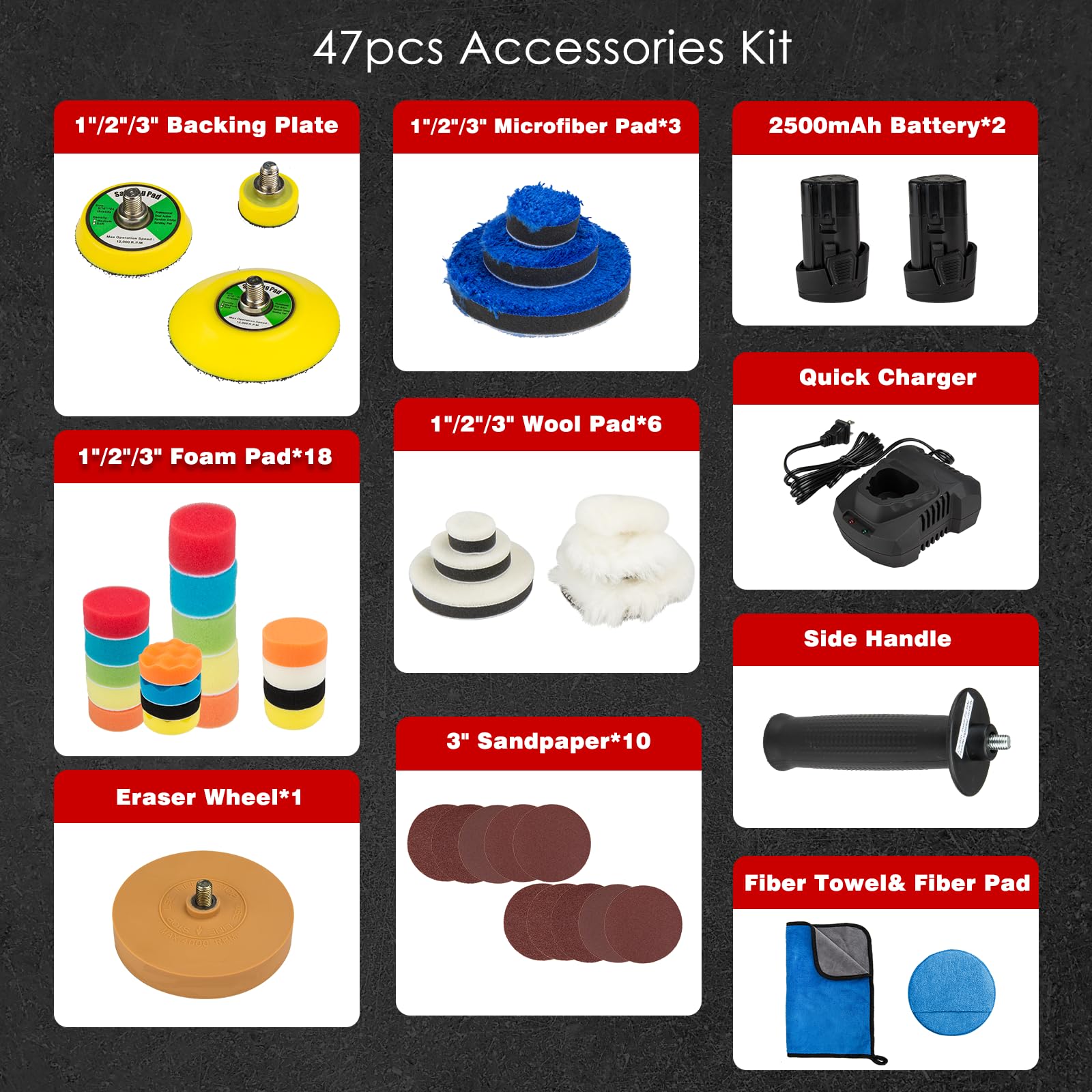 KITLUCK backing plates 1/2/3 inch for versatile polishing and sanding.