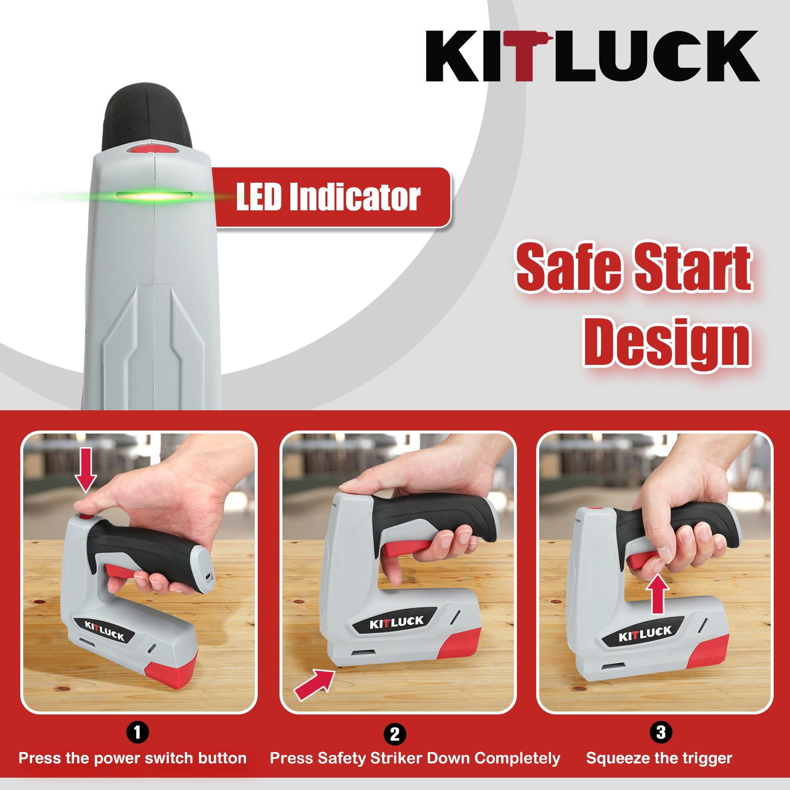 KITLUCK compact-ergonomic-design-handheld fits comfortably for overhead work.