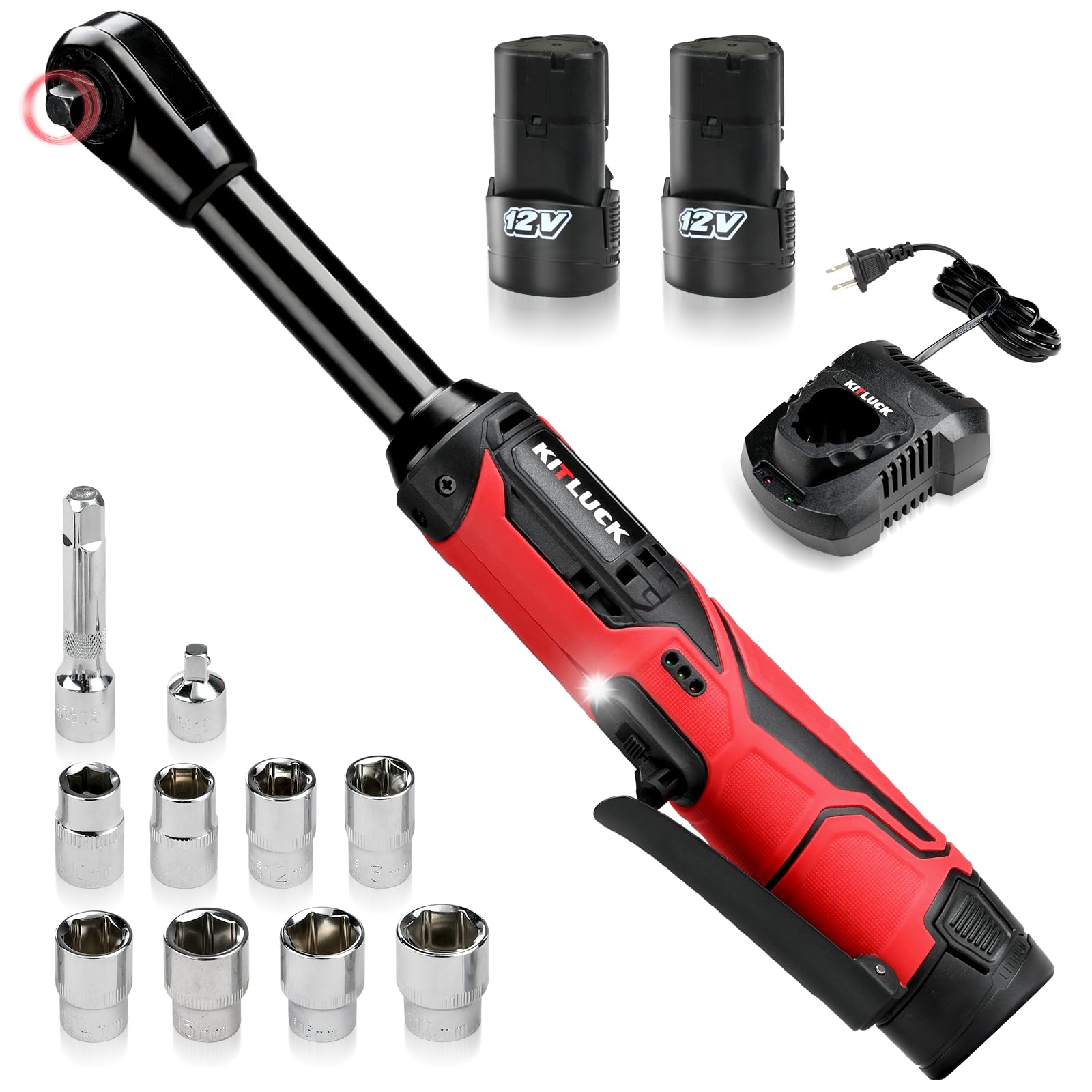 KITLUCK cordless ratchet wrench for automotive repairs and tight spaces.