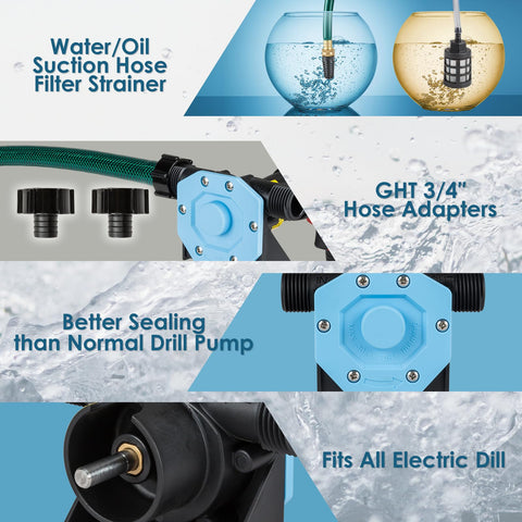 KITLUCK drill-pump drill-attachment highlights easy drill compatibility.