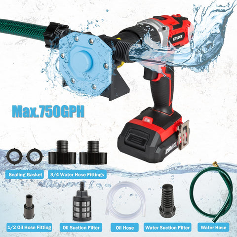 KITLUCK drill pump hose adapters secure sealing for fast, spill-free transfers.