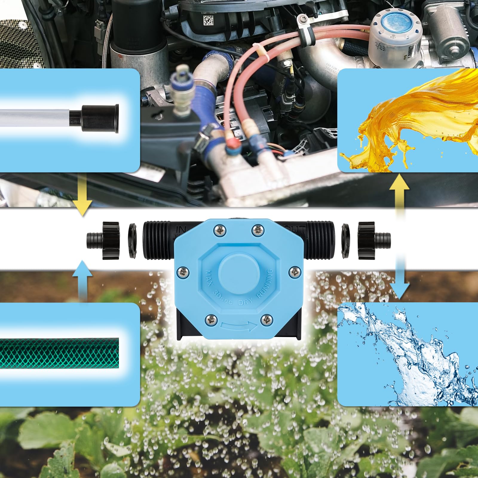 KITLUCK drill pump oil tube setup shows versatile liquid handling.