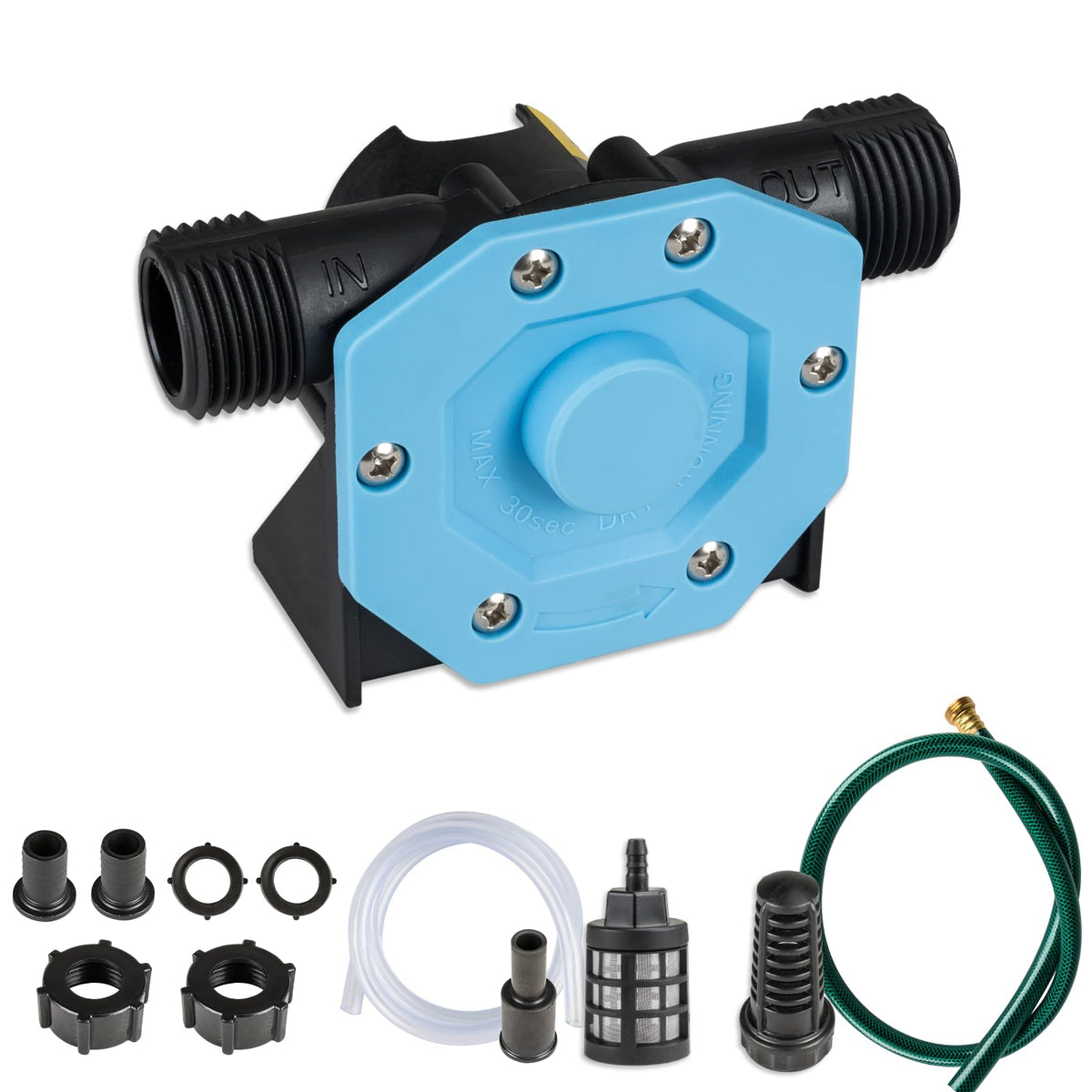 KITLUCK drill pump unit demonstrates compact, durable design for reliable liquid transfers.