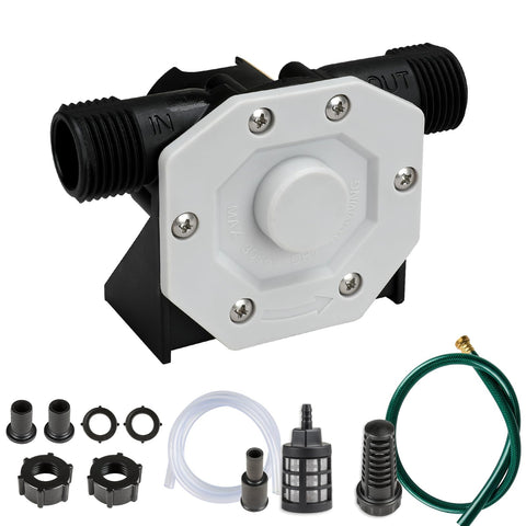 KITLUCK drill water pump body shown in durable plastic housing for long-lasting transfers.