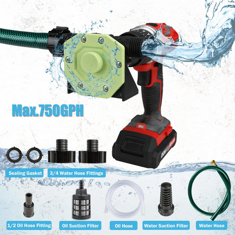 KITLUCK drill water pump impeller and hose illustrate improved sealing and stability.