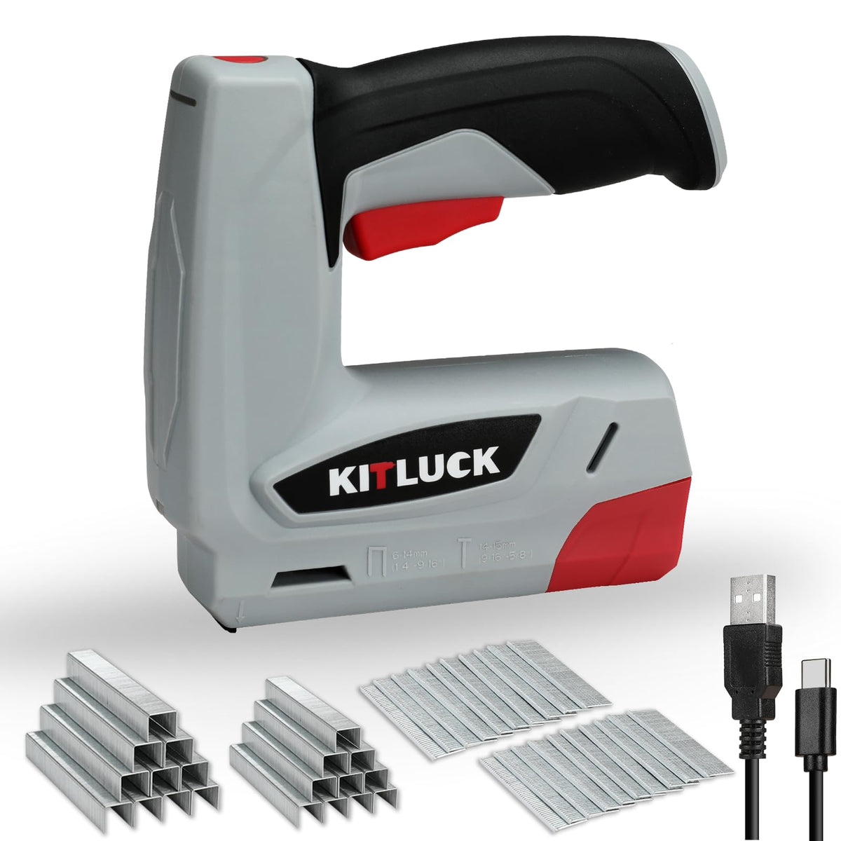 KITLUCK electric-staple-gun overview highlights compact design for tight indoor projects.
