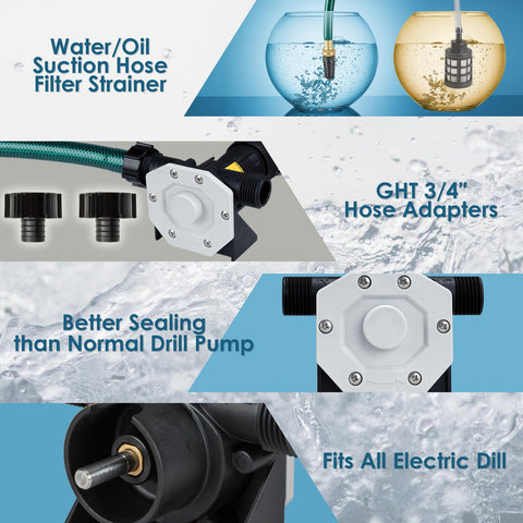 KITLUCK hose adapter set ensures secure connections during pumping.