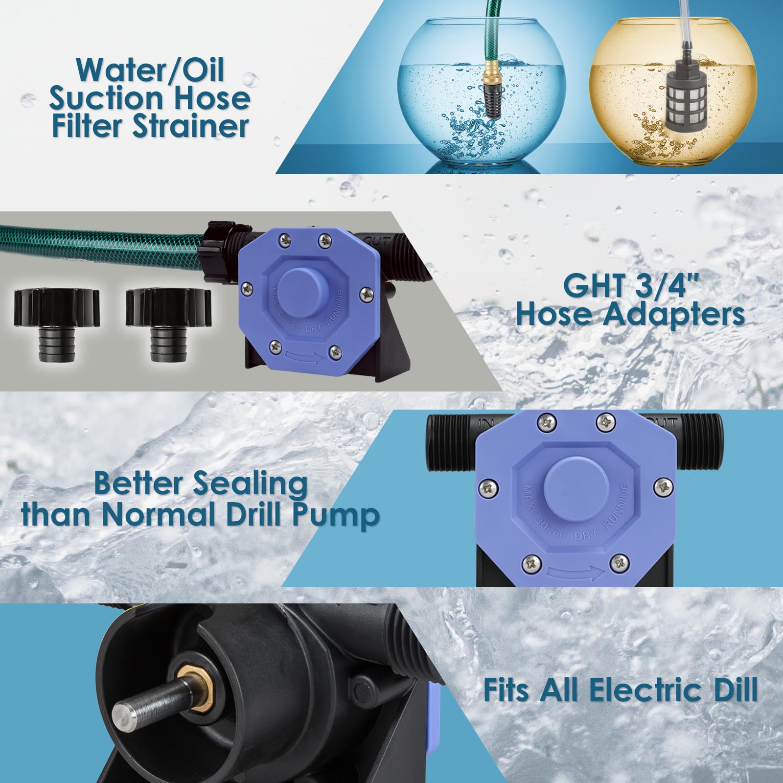 KITLUCK hose adapters enable versatile connections for different setups.