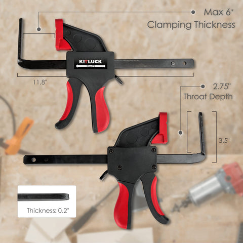 KITLUCK quick-release clamp demonstrated with one-handed operation on a rail.