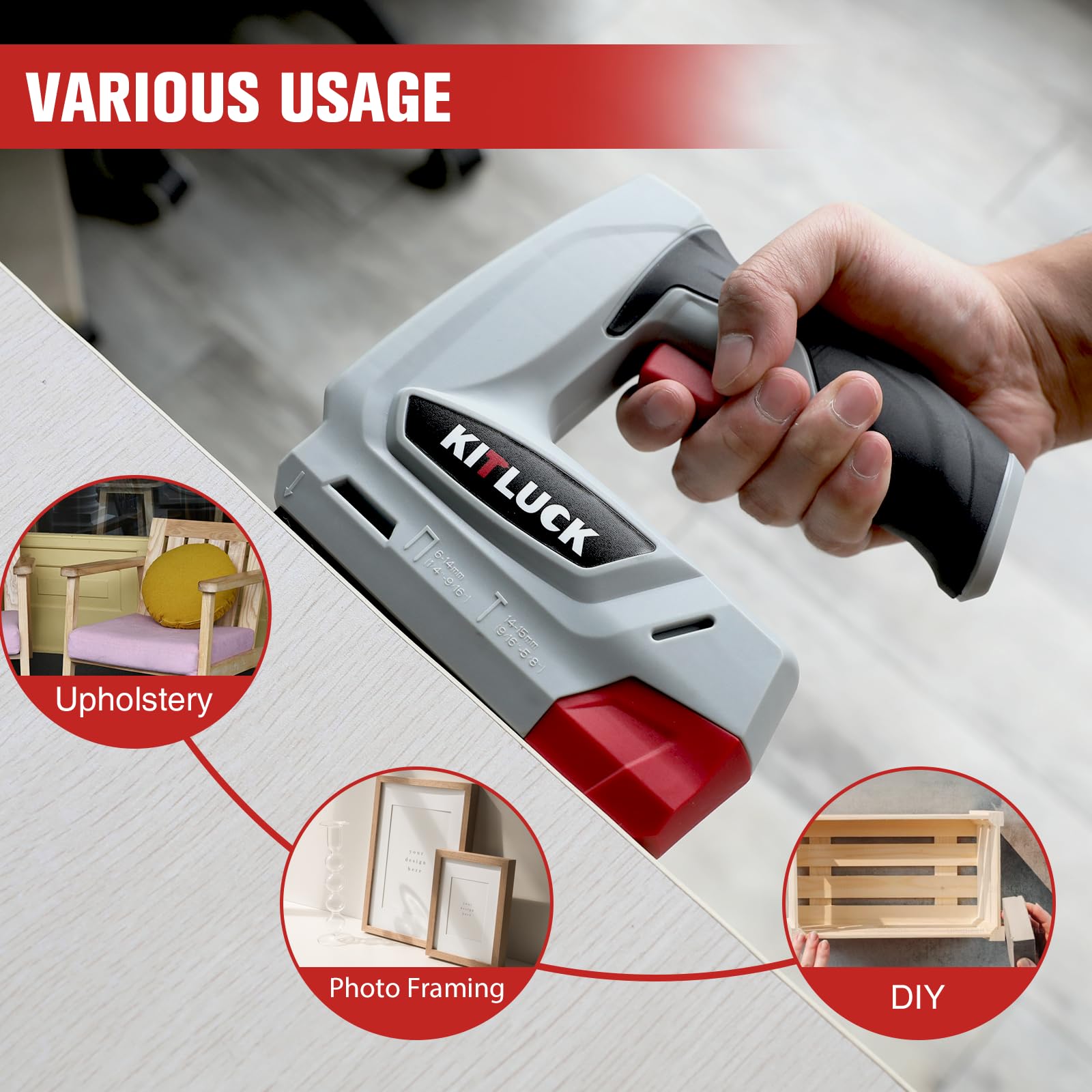 KITLUCK quiet-operation minimizes indoor noise during DIY tasks.
