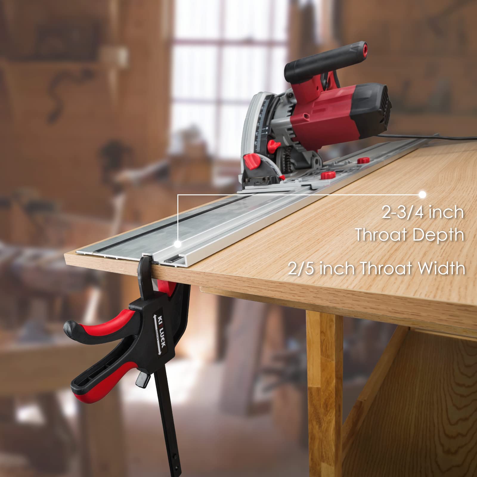 KITLUCK clamp with removable pressure pads protecting the surface during clamping.