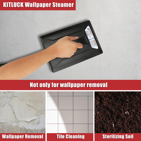 KITLUCK Wallpaper Steamer in use shows versatile cleaning beyond walls.