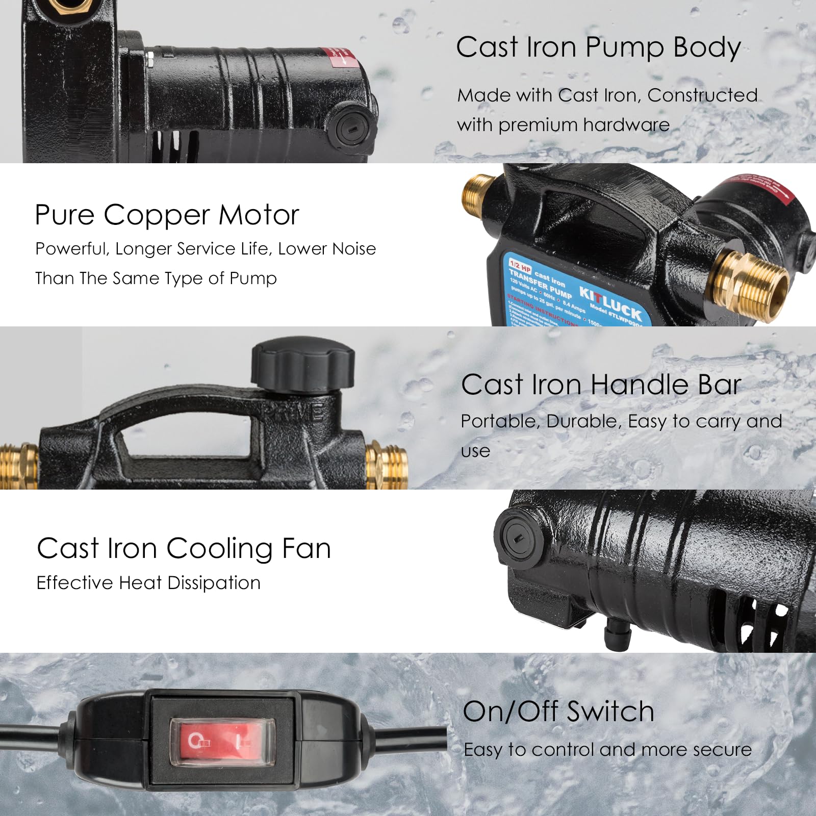 KITLUCK water suction filter strainer protects against debris during transfers.