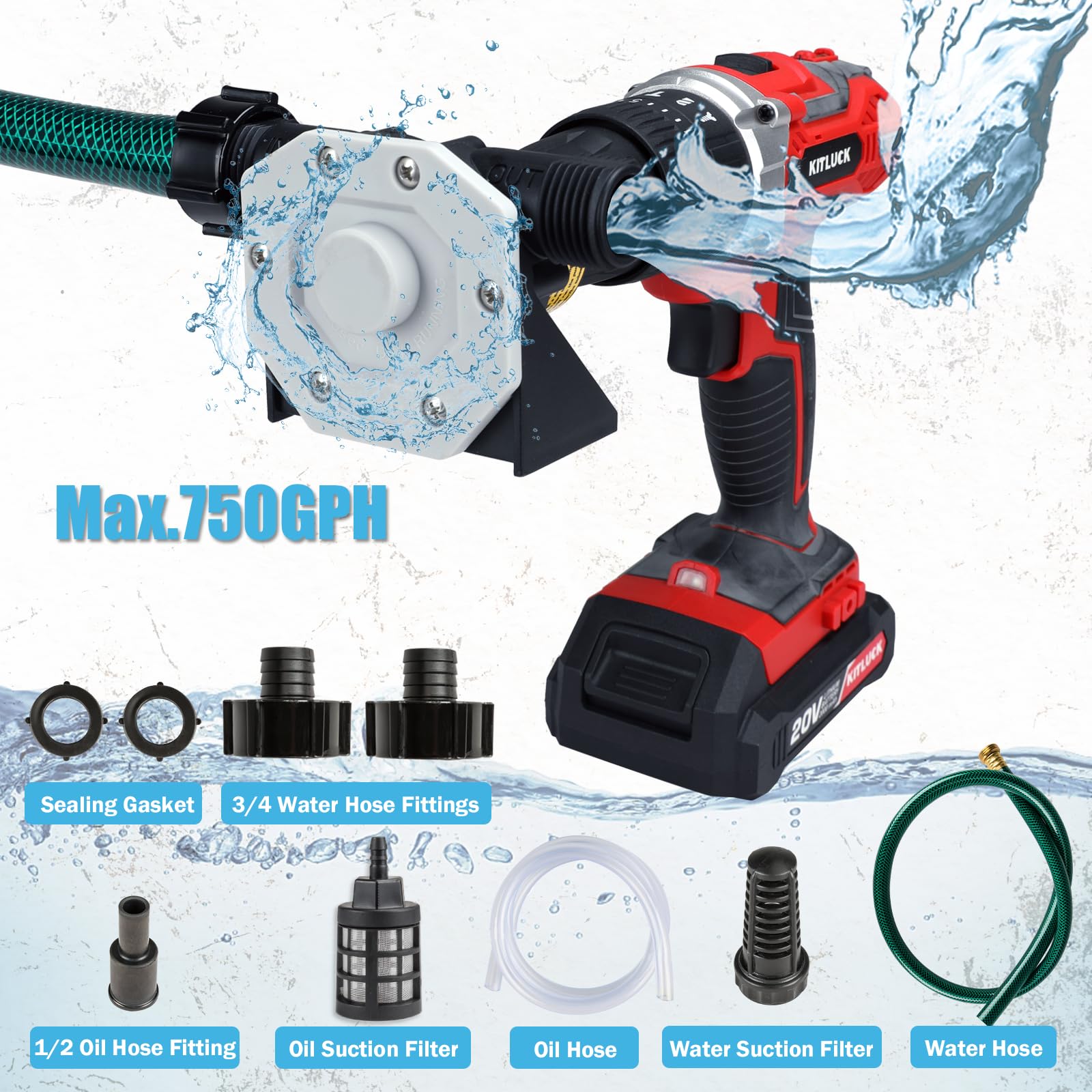 KITLUCK water suction hose 1-2 inch enabling flexible, efficient water transfer.