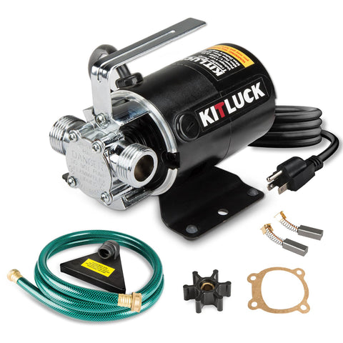 KITLUCK water transfer pump with aluminum body showcases portable design.