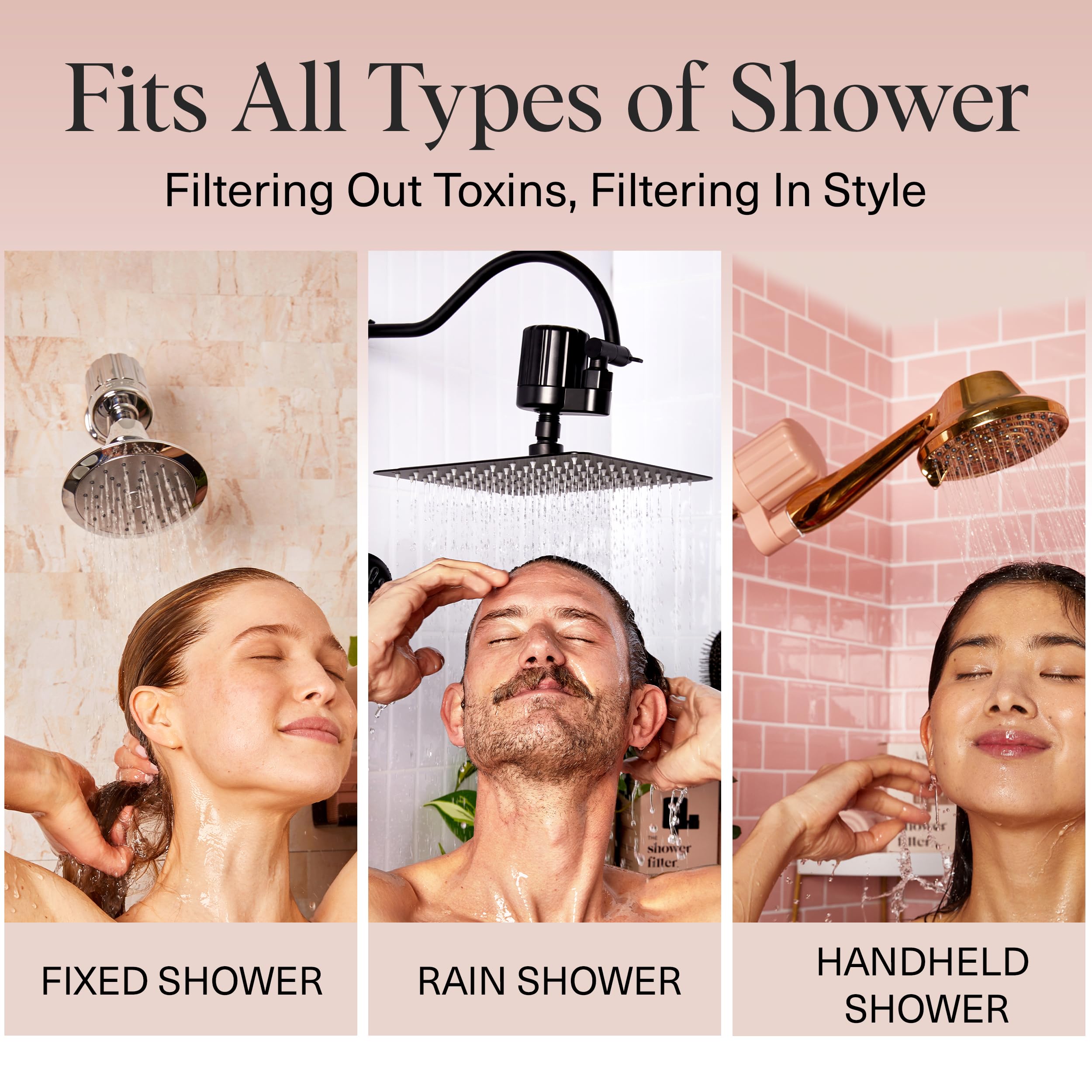 Kitsch labeling and instructions guide an easy, dependable shower water filter upgrade.