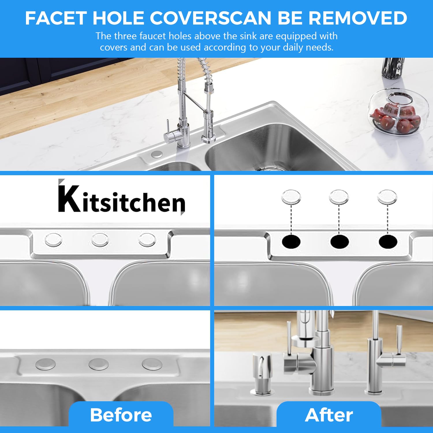 Kitsitchen dual-bowl arrangement supports soaking and rinsing