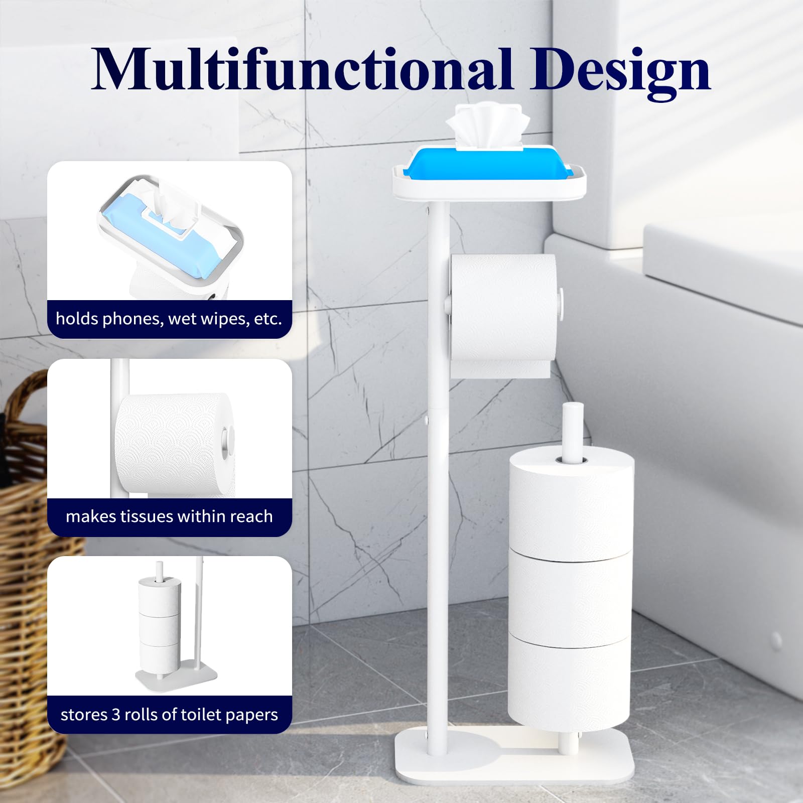 Kitsure backup roll storage area keeps extra rolls neatly organized.
