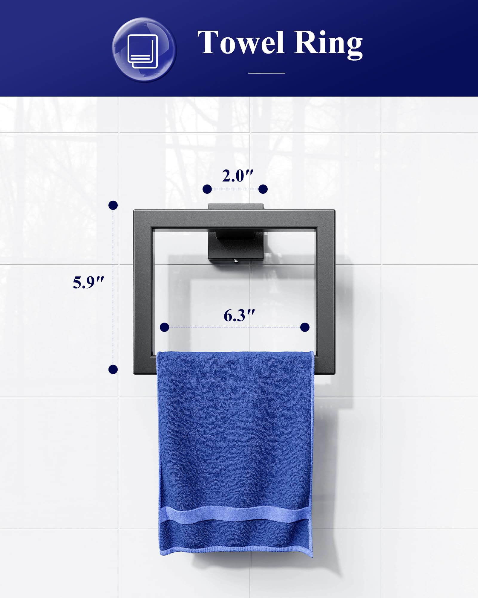 Kitsure hooks in matte black offer versatile bathroom storage.