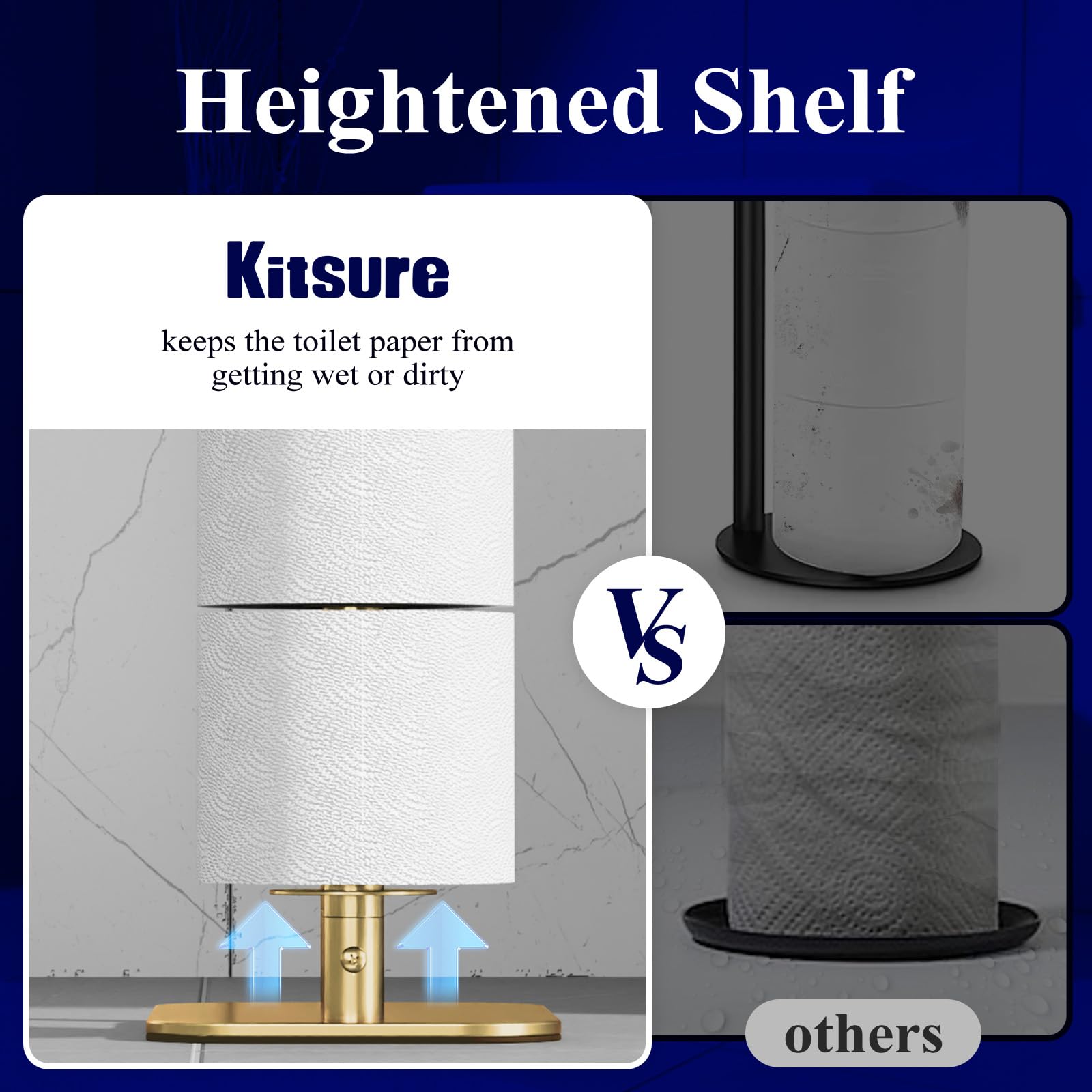 Kitsure rustproof metal construction resists humidity and wear in bathrooms.