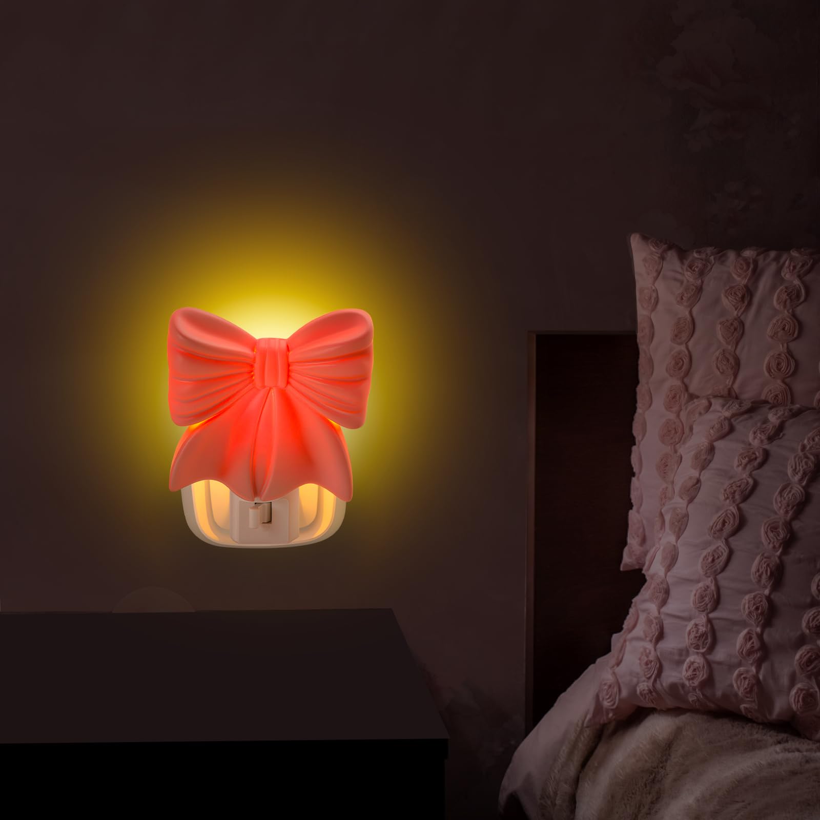 Kittmip gift-ready pink bow night light offers stylish gifting appeal.