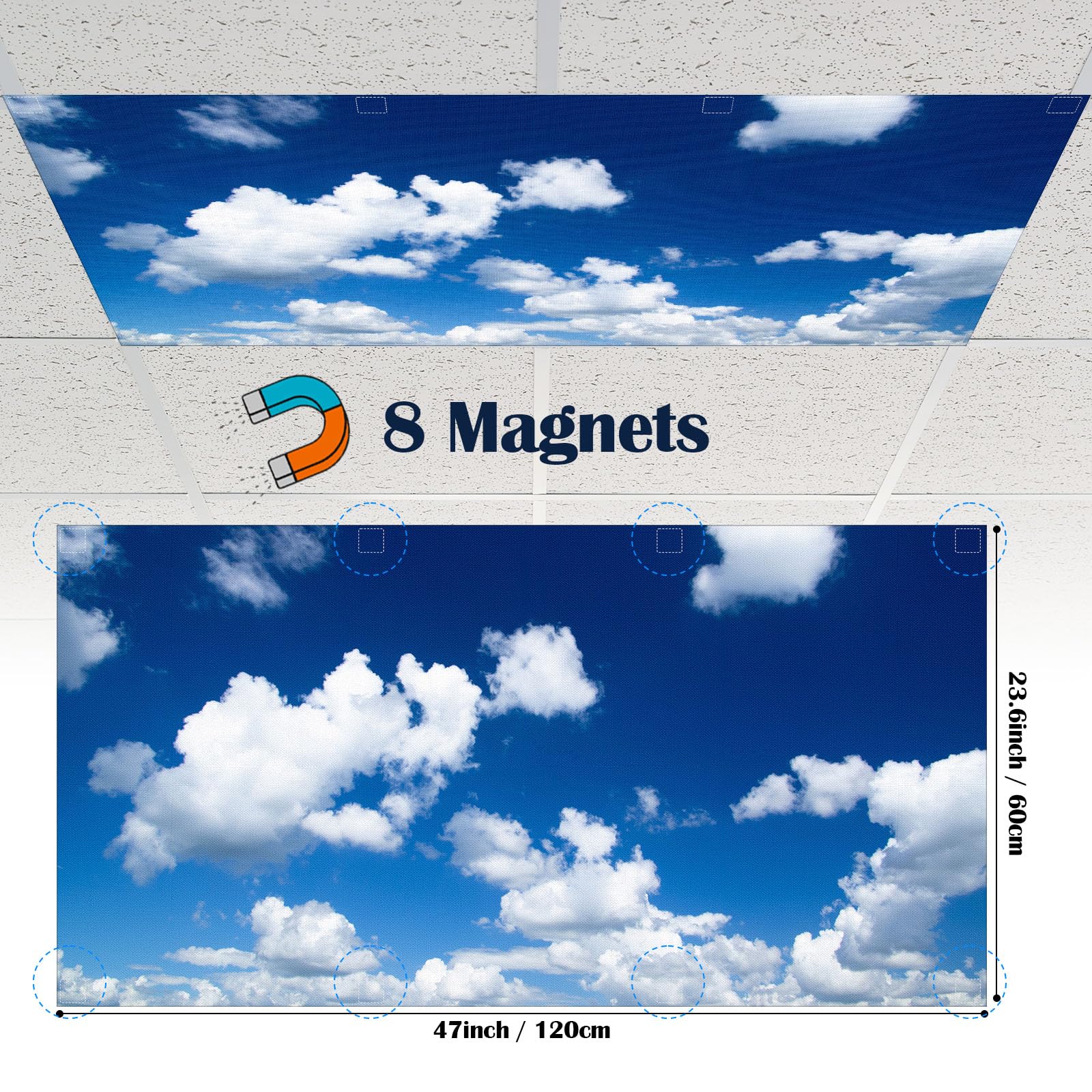 Kittmip magnetic light filter attaches securely for easy maintenance.