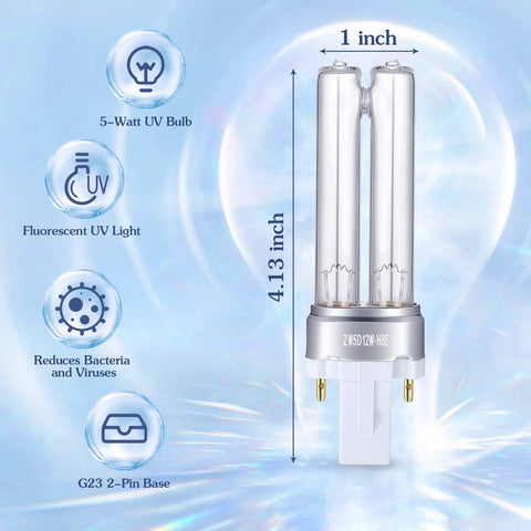 Kittmip UV-C bulb base with G23 2-pin connection for simple swaps.